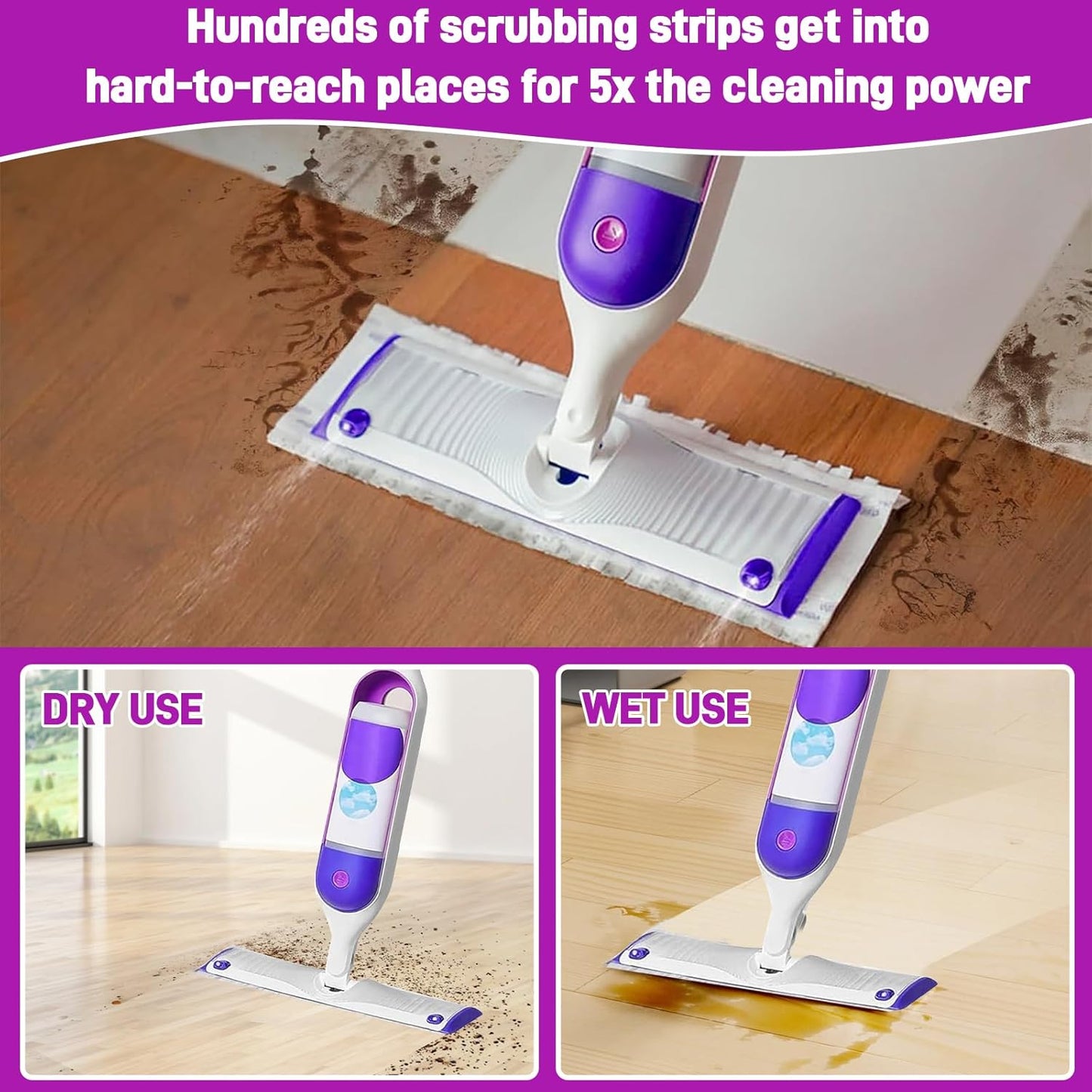 30-Pack Disposable Microfiber Power Mop Pad Refills Compatible with Swiffer Power Mop Refills,Replacement Pads for Swiffer Wet Pads Refill,Non-Washable & Unscented