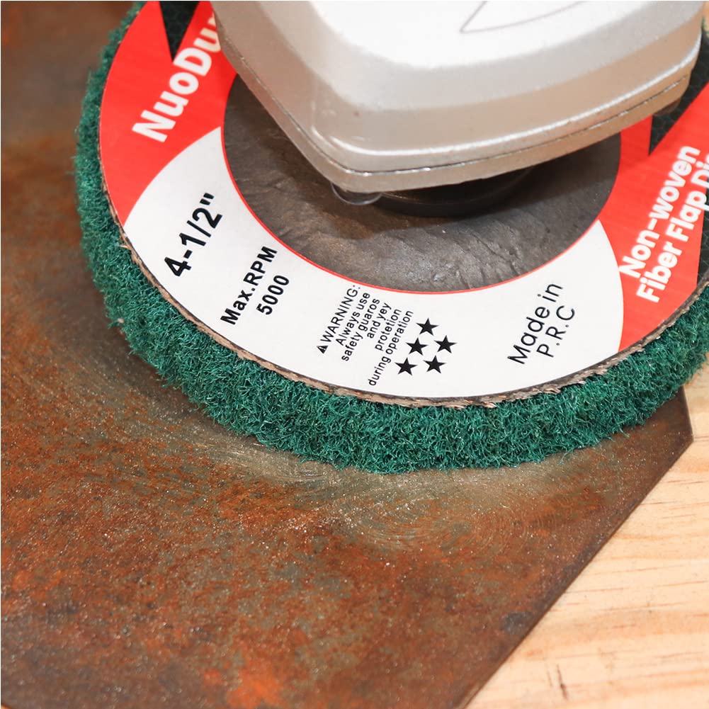 10Pcs 180 Grit Scour Flap Disc 4 1/2 Inch Angle Grinder Attachment Coarse Sanding Disc Paint Rust Remover Wire Brush Metal Polishing Wheel