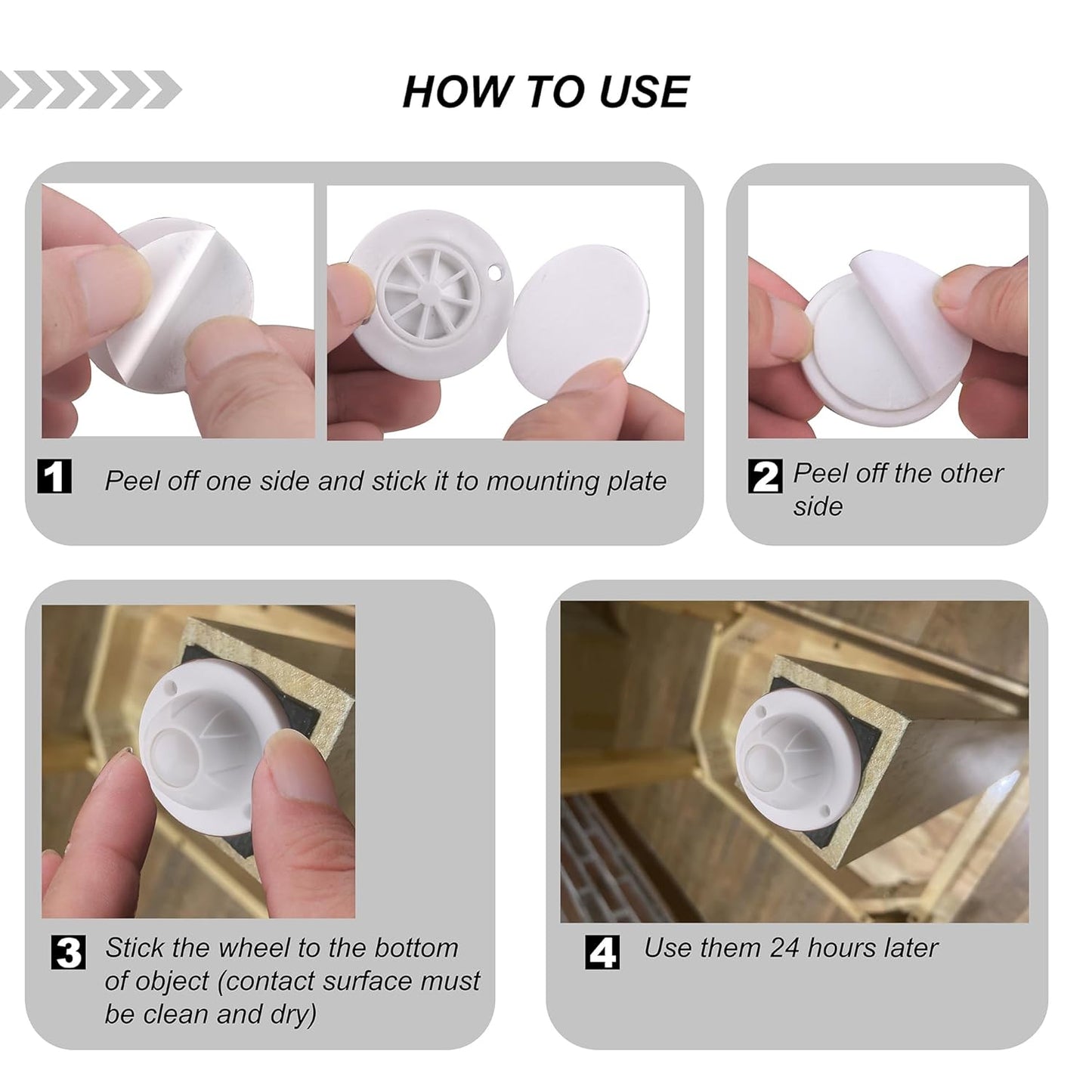 PlusRoc 4 Pack Self Adhesive Caster Wheels For Kitchen Appliance Rollers, Load Capacity 14LBS Per Wheel, Mini Swivel Wheels Sliders For Stand Mixers Air Fryers Coffee Machine