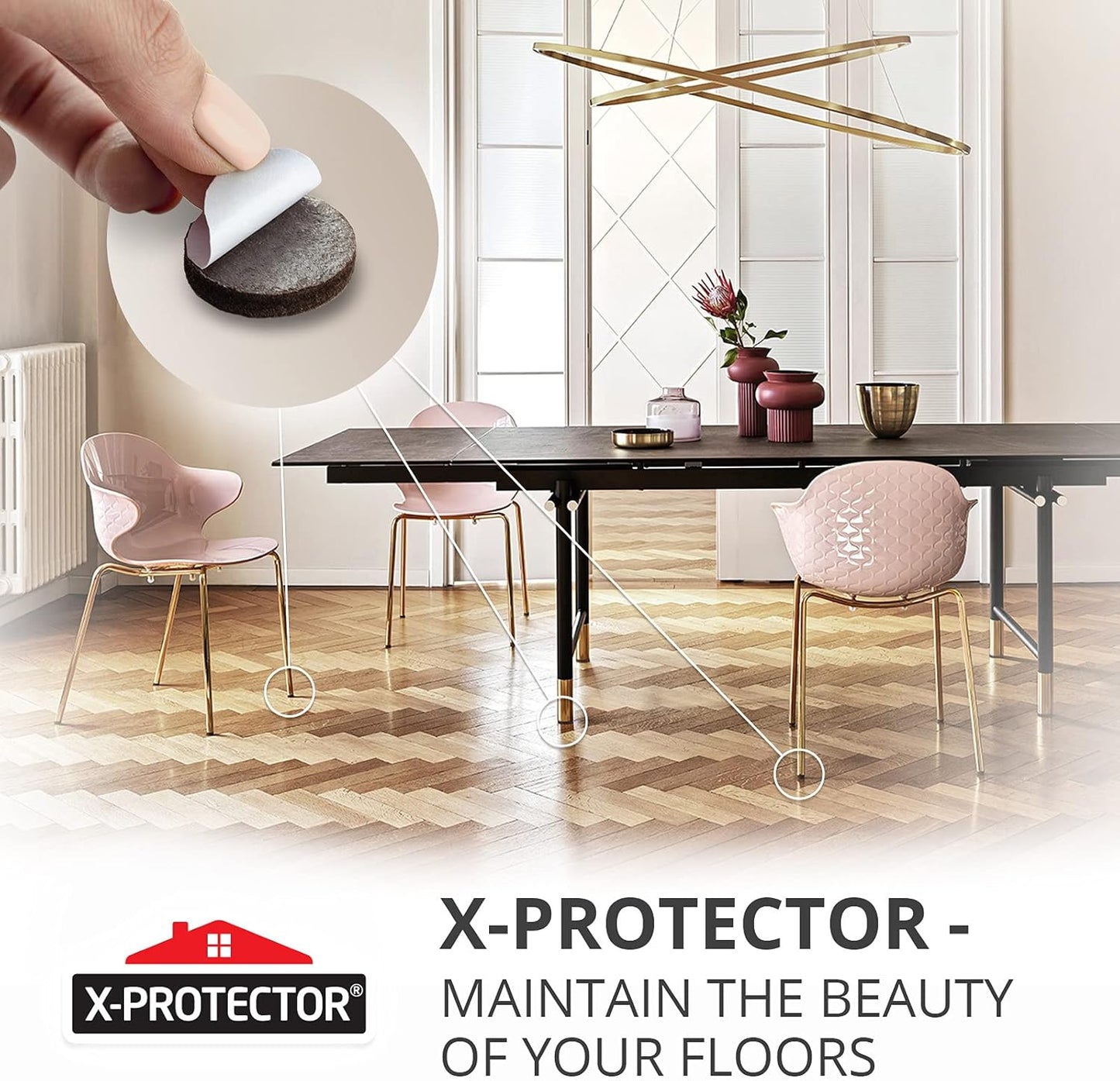 Felt Furniture Pads X-PROTECTOR 181 PCS Premium Furniture Pads - Felt Pads Furniture Feet Best Wood Floor Protectors - Protect Your Hardwood & Laminate Flooring!