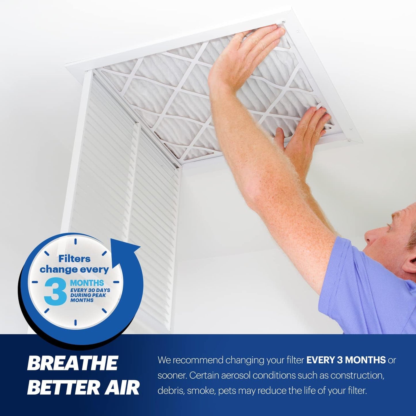 BNX TruFilter 16x16x1 Air Filter MERV 13 (4-Pack) - MADE IN USA - Electrostatic Pleated Air Conditioner HVAC AC Furnace Filters for Allergies, Pollen, Mold, Bacteria, Smoke, Allergen, MPR 1900 FPR 10