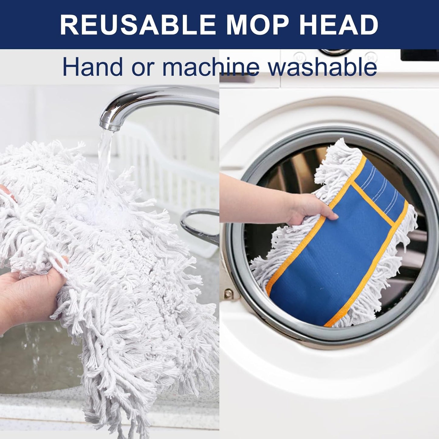 KeFanta 24" Commercial Dust Mop Replacement Heads,3 Pack Reusable Industrial Dust Mop Pads, Washable Cotton Dust Mop Refill for Floor Cleaning & Janitorial Supplies,Only Fits:B0D7MKSZ8N