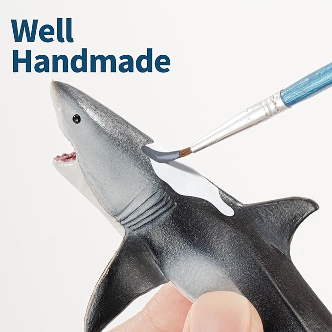 10PCS 5-8" Shark Toys for Toddlers, Sea Ocean Animals Bath Toys for Kids, Shark Figurines Cake Toppers Birthday Party Favors & Gifts for Kids