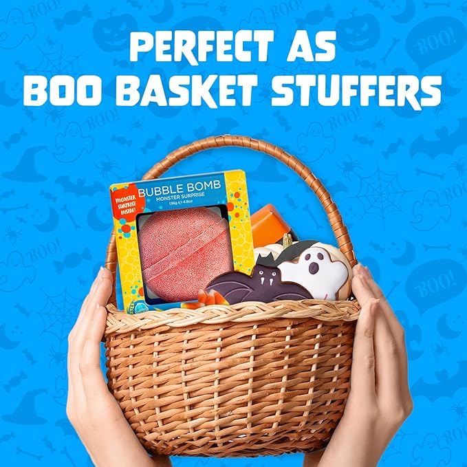 Poke Monster Bath Bomb for Kids with Surprise Toys Inside (Gift Set) - Large Bubble Bath Bombs for Boys & Girls - Skin-Safe, Made in USA, Birthday Gift & Boo Basket Stuffer by Two Sisters