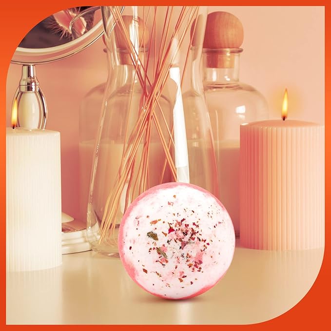 Bath Bombs Salt Balls,12 PCS Gift Set,Vanilla Menthol Rose Extract Essential Oils,Moisturizing Dry Skin,Fizzy Spa,Relaxing,Bubble Bath Bomb Gifts Idea for Men Women