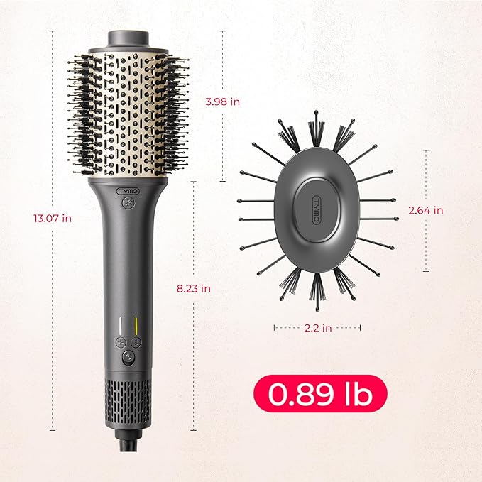 TYMO Hair Blow Dryer Brush, High-Speed Hair Dryer Brush for 300% Faster Dry and Style, Hot Air Blowout Brush, One Step Straightener Volumizer with 200M Negative Ion for Smooth, Frizz-Free