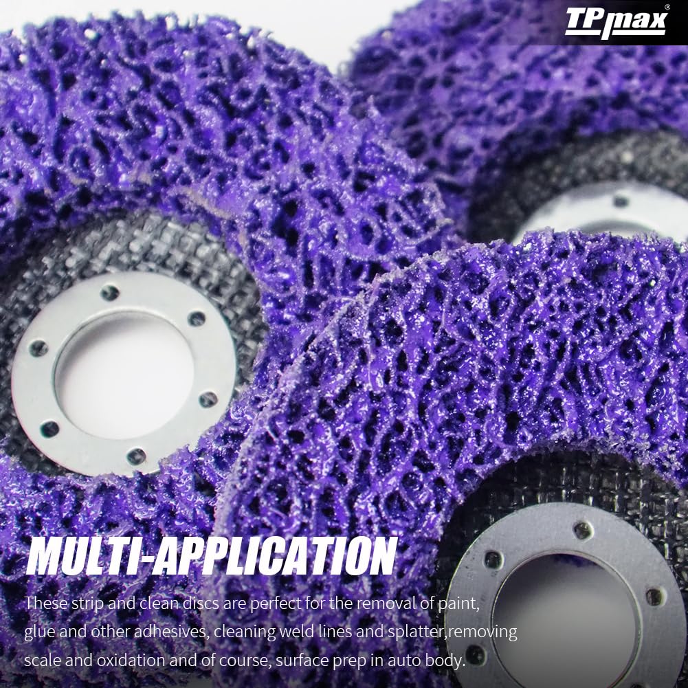 5" x7/8'' Stripping Discs Rust Remover Wheel Remove Paint and Oxidation Poly Strip Wheel Disc Abrasive Angle Grinding Wheel - 5 Pack(Purple)