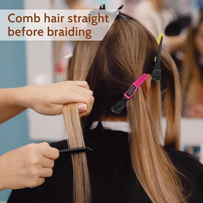 Honoson Hair Braider Set, 7 Pieces Automatic Hair Braider with Electronic Hair Braiding Tool Machine, Rat Tail Comb and Crocodile Hair Clips for DIY Hair Styling (Bright Color)