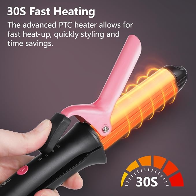 1 Inch Travel Curling Iron & Straightener: Dual Voltage Curling Iron, 2 in 1 for European Travel with 3 Temp Adjustments| Auto Shut-Off| Ceramic Coating