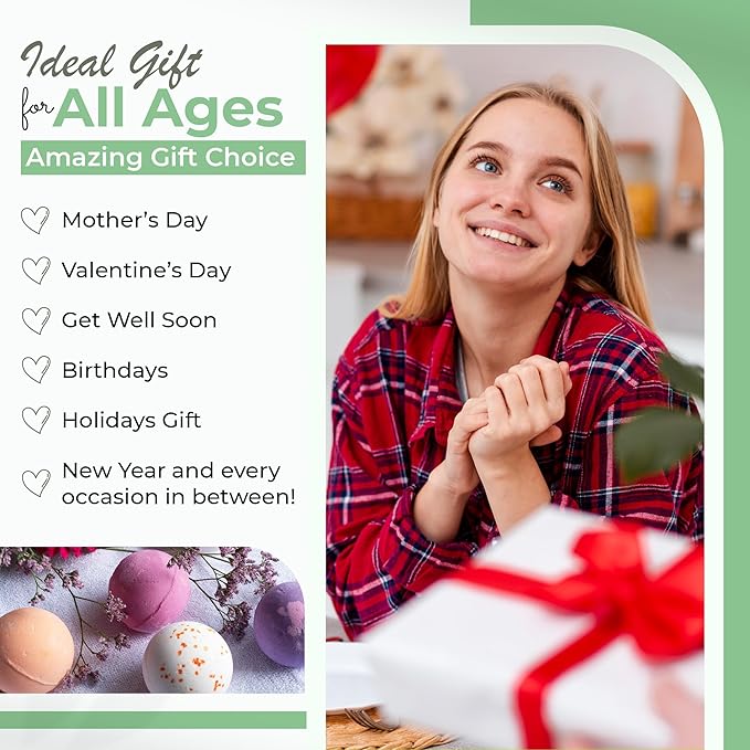 Bath Bombs for Women Relaxing - 6 XXL Handmade Kids Bath Bomb Set with Shea, Coco Butter & Essential Oil for Skin Moisturizing - Perfect for Bubble Spa Bath - Gift for Her/Him, Girls, Wife, Mother