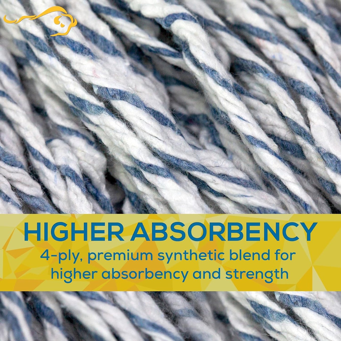 KLEEN Handler Cut End Finish Mop | 1.25" Universal Headband Maximum Absorption Finishing Mop, Pack of 3