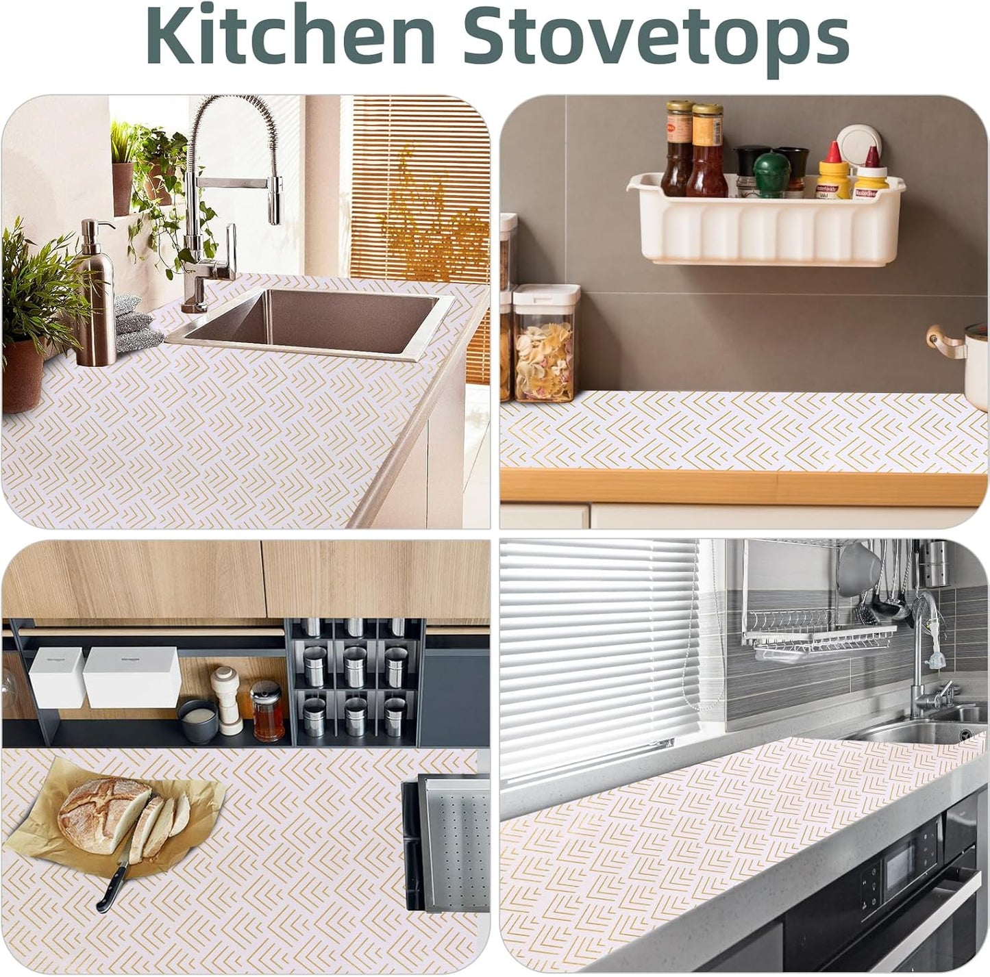 Shelf Liner for Kitchen Cabinets Non Adhesive Drawer Liner Non-Slip Thickened Shelf Liner Paper Strong Easy to Clean for Tool Box Refrigerator with Knife and Tape Measure, Gold Arrow,23.6 x 354.3 in