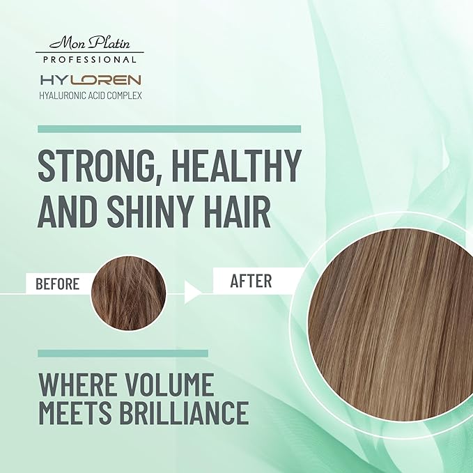 Mon Platin Professional HYLOREN Boosting Shampoo, 30ml - For Thin, Sparse and Brittle Hair with Hyaluronic Acid, Volumizing and Thickening Shampoo, SLS/SLES Free, for Damaged Hair