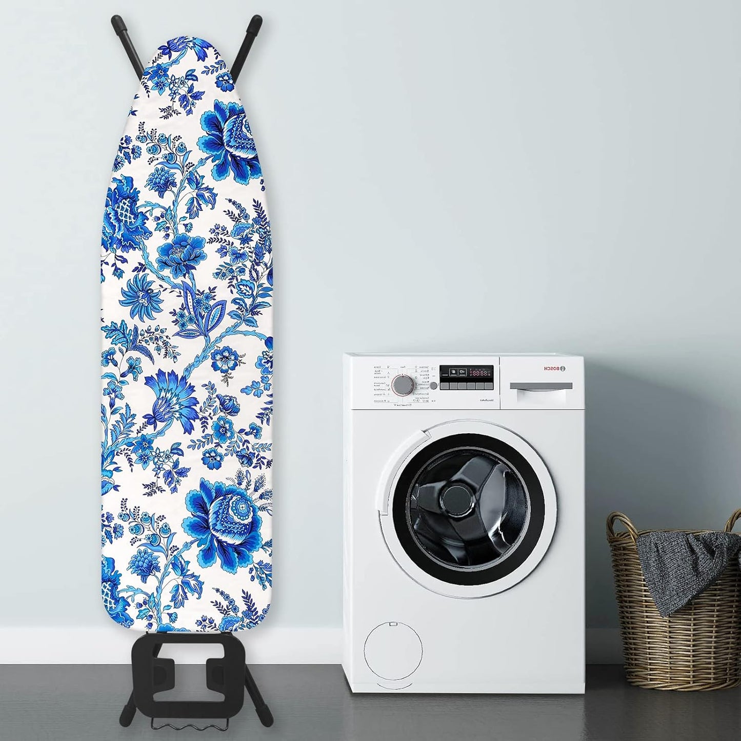 Ironing Board Cover and Pad 15x54 Inch Standard Ironing Board Cover with Elastic Edge and Hook and Loop Fasteners Scorch and Stain Resistant Cotton Ironing Covers with Thick Padding