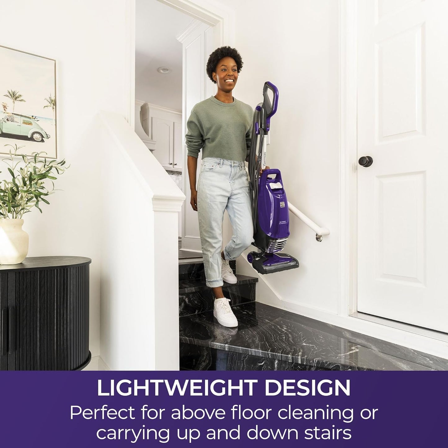 Kenmore BU4018 Intuition Bagged Upright Vacuum Lift-Up Carpet Cleaner 2-Motor Power Suction with HEPA Filter,3-in-1 Combination, Upholstery Tool for Hardwood Floor, Pet Hair, Purple