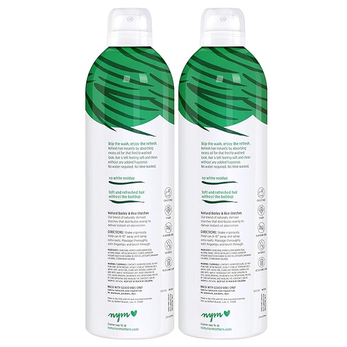 Not Your Mother's Value Pack Clean Freak Refreshing Jumbo Dry Shampoo (2-Pack) - 12 oz Each - 70% More to Instantly Absorb Oil and Refresh Hair Between Washes - Fresh Citrus - For All Hair Types