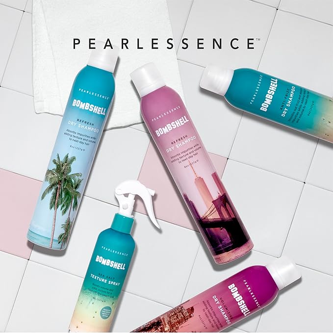 Pearlessence Bombshell Refresh Dry Shampoo Powder | Tropical Mango | Lightweight Formula, Absorbs Oil, Adds Volume & Freshness Between Washes (2.1 Oz)