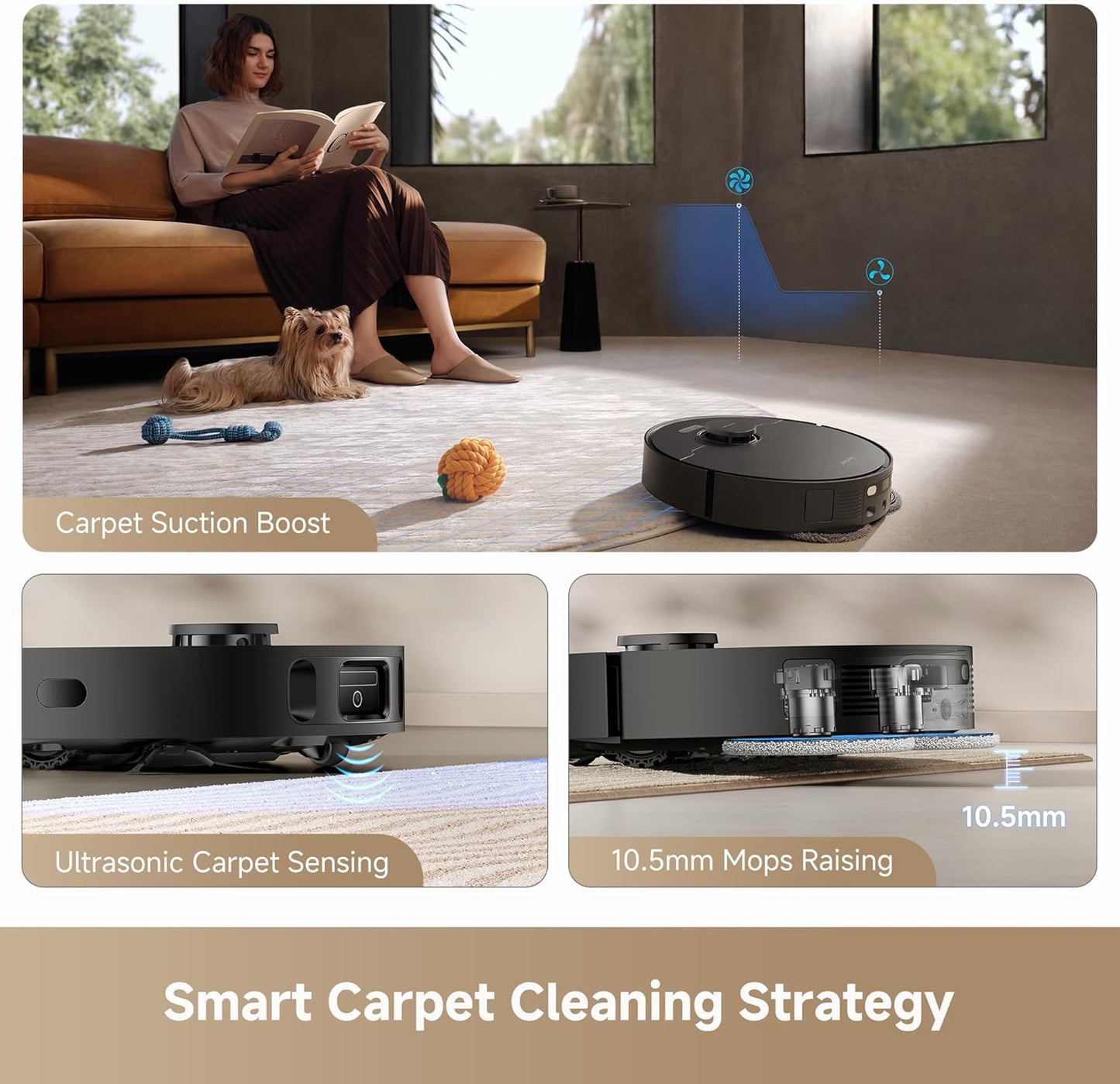 DREAME L40s Ultra CE Robot Vacuum and Mop Combo with Self-Emptying Dock, 13,000Pa Suction, Mop Self-Cleaning and Auto-Raising, Ultrasonic Carpet Sensing, Ideal for Pet Hair, Carpet and Hard Floors