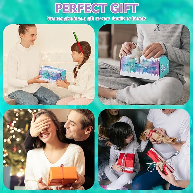 Kids Bath Bombs, 6 Pack Fizzy Bubble Bath Explosions, Large Bubble Volume Colorful Burst Bath Bombs for Kids, Scientific & Magical Bath Time Buddy, Fun & Educational Kids Bath Experience