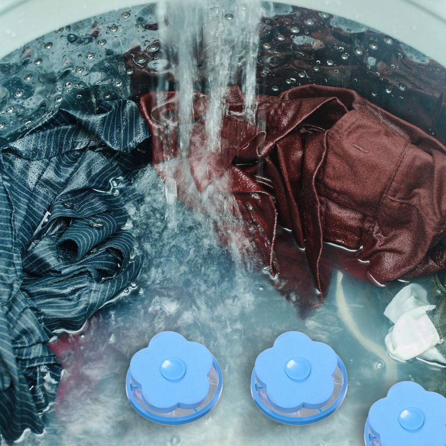 Hestya 4 Pieces Pet Hair Remover for Laundry, Lint Catcher for Washing Machine Laundry Hair Catcher Lint Mesh Bag Reusable Household Filter Net Pouch Floating Traps