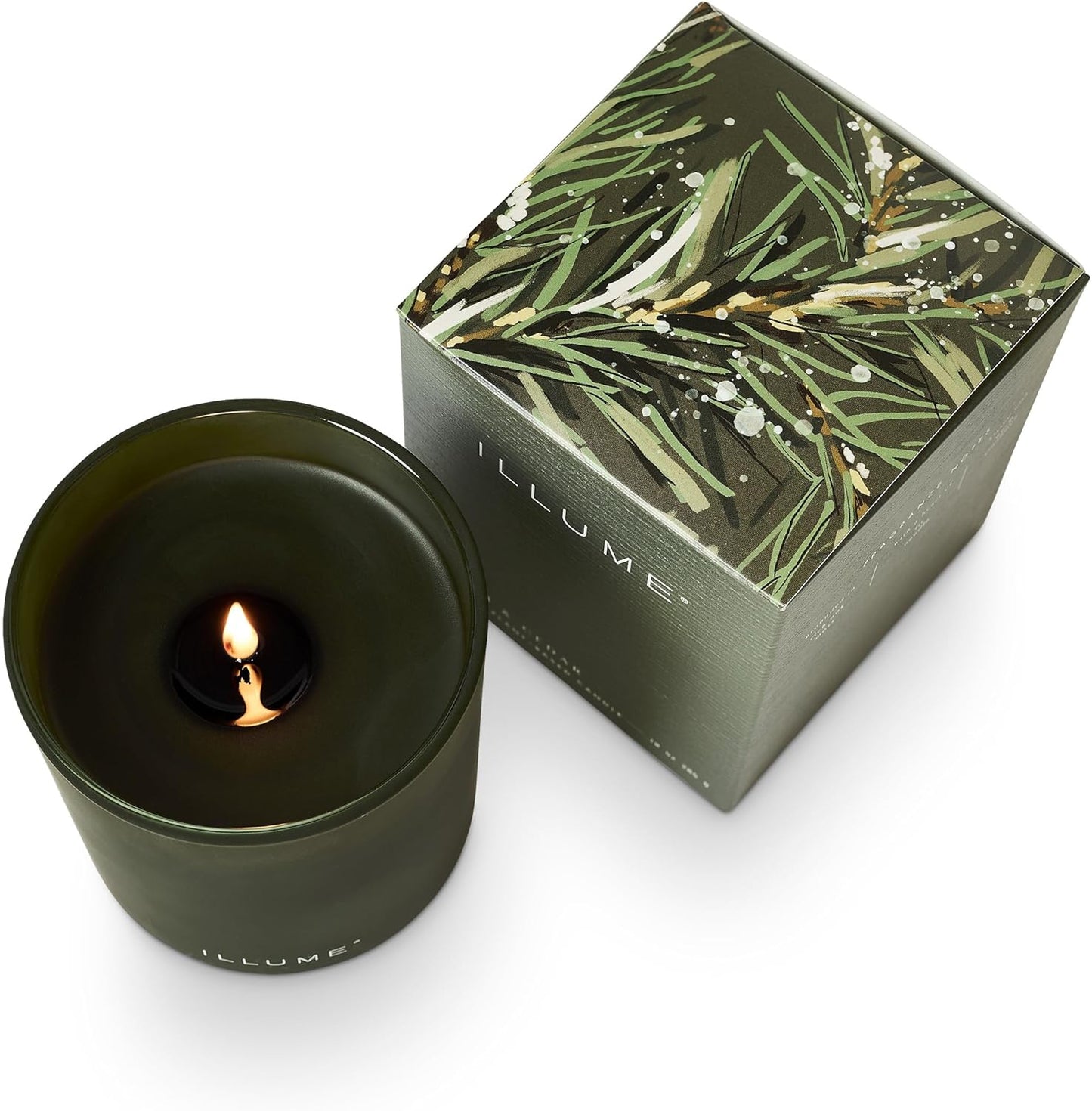 ILLUME Refillable Boxed Glass Candle, Balsam & Cedar