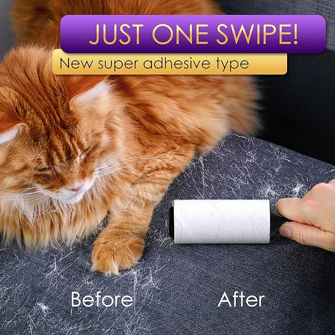 Lint Rollers Value Pack of 450 Sheets / 5 Refills, Sticky Roller, Lint Remover for Dog, Cat, Pet Hair, Lint Rollers for Clothes, Carpet, Couch, Furniture, Car Seats White