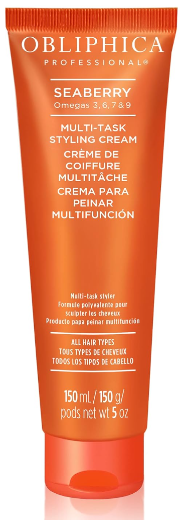 Obliphica Seaberry Styling Cream - Anti-Frizz Control, Damage Repair, Hair and Scalp Treatment - 5 Fl Oz