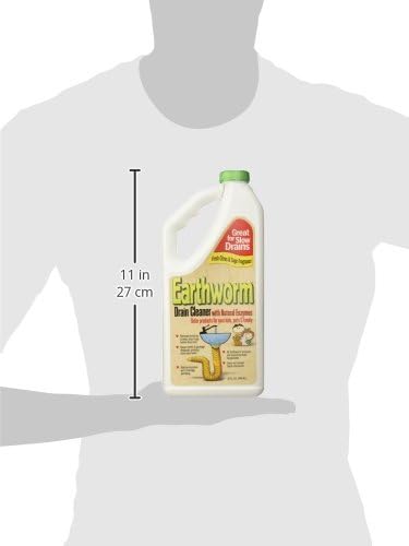Earthworm Drain Cleaner - Clog Remover - Drain Opener/Deodorizer - Natural Enzymes, Safer for Families, Environmentally Responsible - 32 fl oz