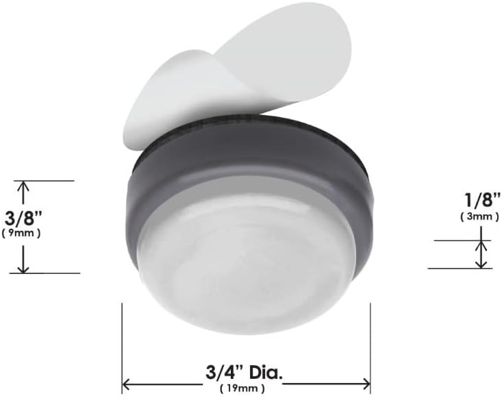 GorillaGlides CB193 3/4 Inch Chair Glides/Furniture Feet Floor Protectors (Set of 16 Sliders) Self-Adhesive Screw-On Glides for Sliding on Hard Surface Flooring and Low-Pile Carpet, Round