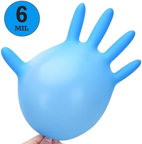 TitanFlex Heavy-Duty Blue Nitrile Gloves, 6-mil, Fully Textured, Mechanic Disposable Gloves, Powder-Free, Latex-Free