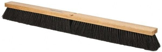 PRO SOURCE 36" Push Broom Head: Poly Bristles, Threaded Wood Block