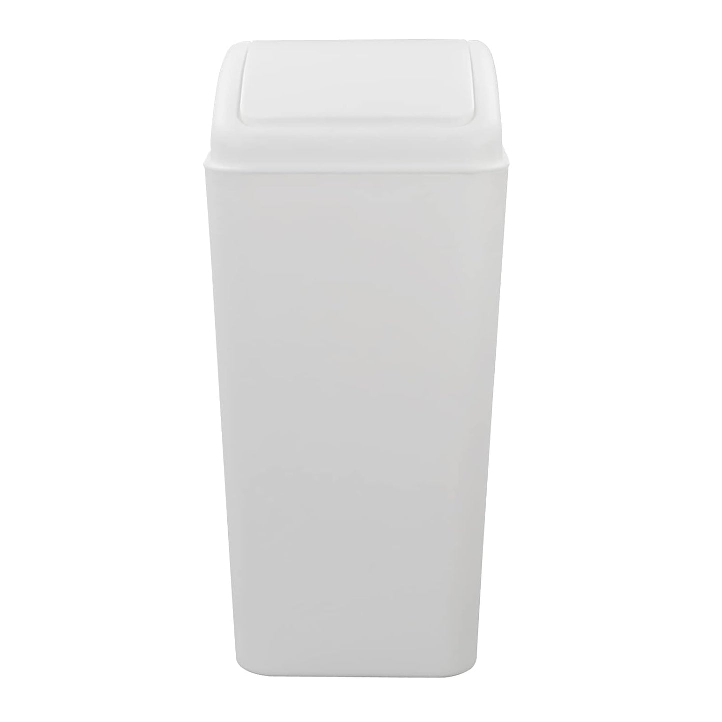 4.2 Gallon Plastic Swing Lid Trash Can, Small Garbage Can with Swing Top Lid, White