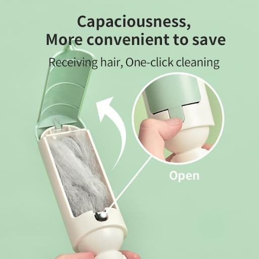 Dog Pet Hair Remover Roller - Reusable Lint Roller Pet Hair Removal Tool for Dog&Cats - Portable Sticky Lint Roller for Clothes, Couch, Bed, Car, Furniture – Travel-Friendly (Green/White)