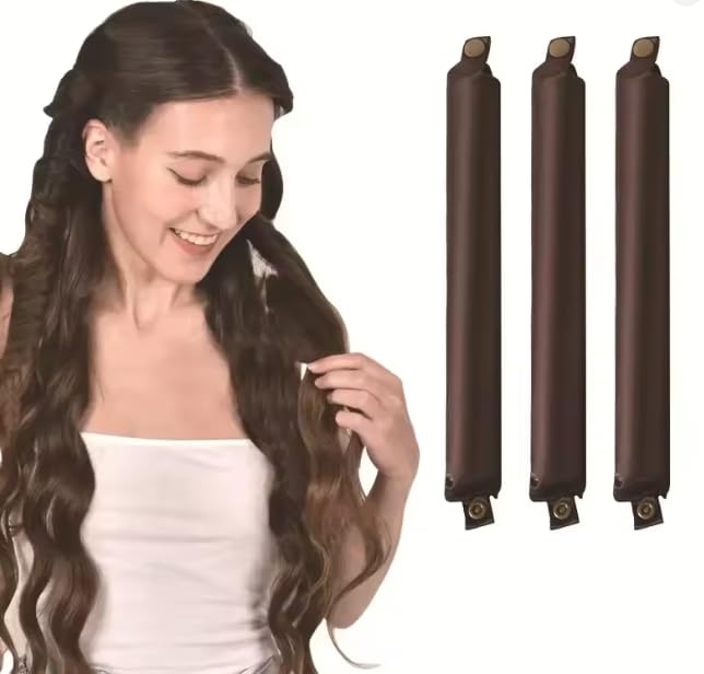 Heatless Hair Curler Headband Set - Satin No Heat Curling Rods for Sleeping, Soft Flexi Rollers for Lazy Curls & Waves, Gentle Styling Tools for Overnight Hairstyles