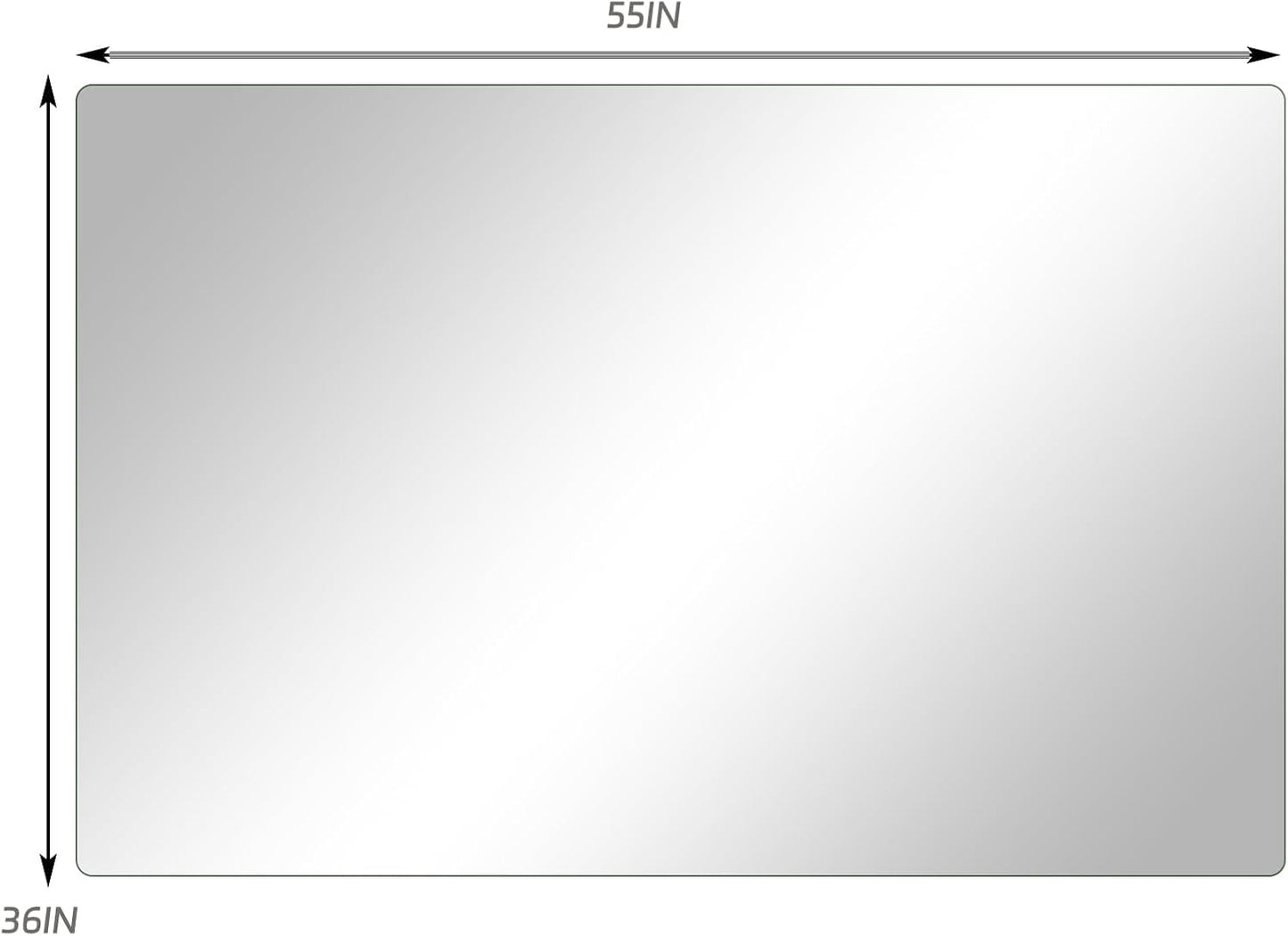 GLSLAND 36"x55" Tempered Glass Chair Mat Rectangle Heavy-Duty Floor Protector for Carpet & Hard Floors Scratch-Resistant Office Computer Desk Mat 1/5" Clear