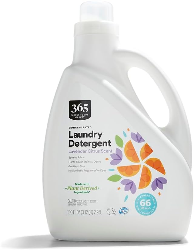 365 by Whole Foods Market, Concentrated Laundry Detergent, Lavender Citrus Scent, 66 HE Loads, 100 Fl Oz