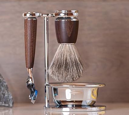 MÜHLE RYTMO Modern 4-Piece Black Fiber Brush 5-Blade Razor Luxury Shaving Set