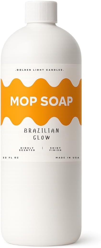 Mop Soap – Highly Scented Luxury Floor Cleaner Concentrate – Brazilian Glow Scent, Leaves Floors Shiny Without Any Residue – Multi-Surface Floor Mopping Solution, Made in USA, 32 oz