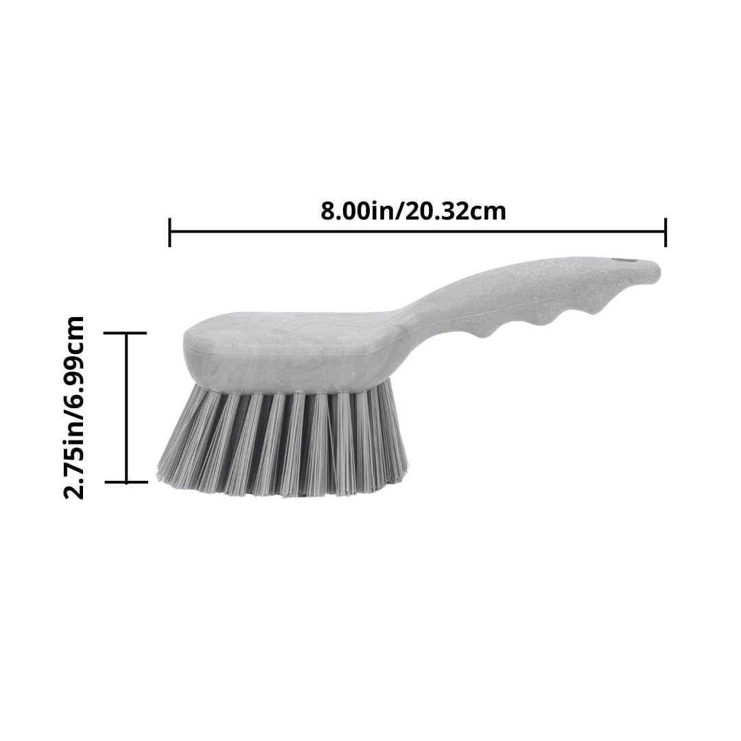 SPARTA 40541EC02 Plastic Scrub Brush, Utility Brush, Kitchen Brush With Hanging Hole For Cleaning, 8 Inches, White
