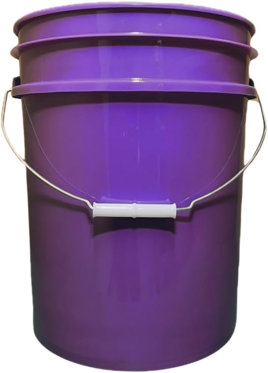 House Naturals 5 Gallon Premium HPDE Plastic Bucket - Made in USA Food Grade Storage Container, BPA Free All Purpose Pail (5, Purple)