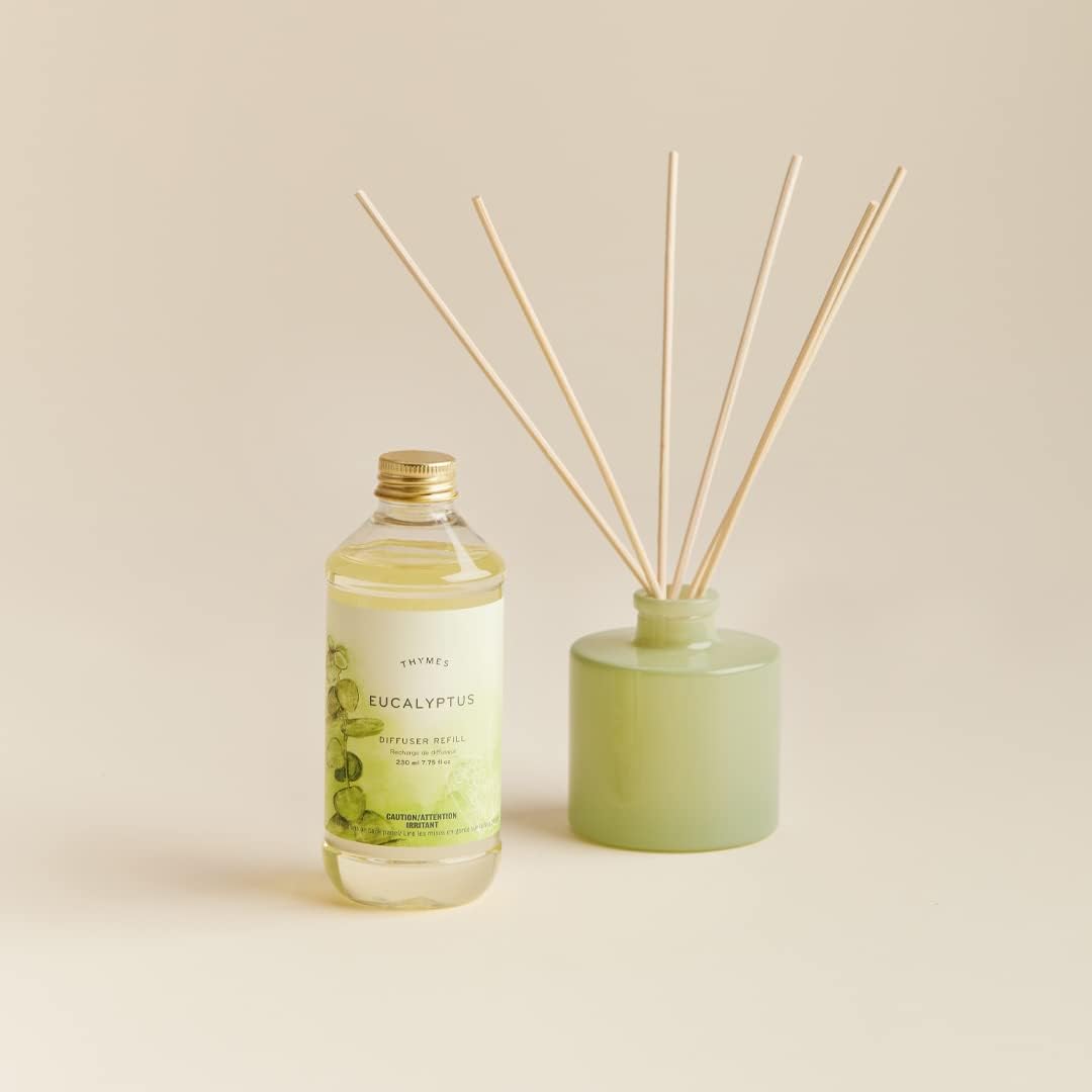 Thymes Reed Diffuser Oil Refill – Fragrance Oil for Diffuser Refill – Flameless Home Fragrance Products – Home Luxury Scents with Notes of Eucalyptus Oil, Lemon, & Bergamot (Eucalyptus, 7.75 fl oz)