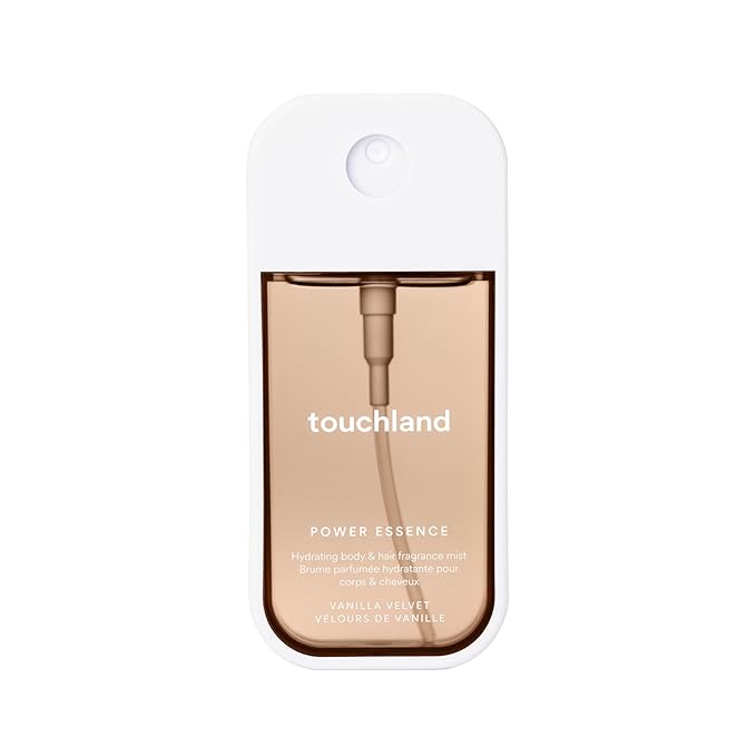 Touchland Power Essence Hydrating Body & Hair Fragrance, Vanilla Velvet, 2 FL. OZ. Travel Size Body Mist