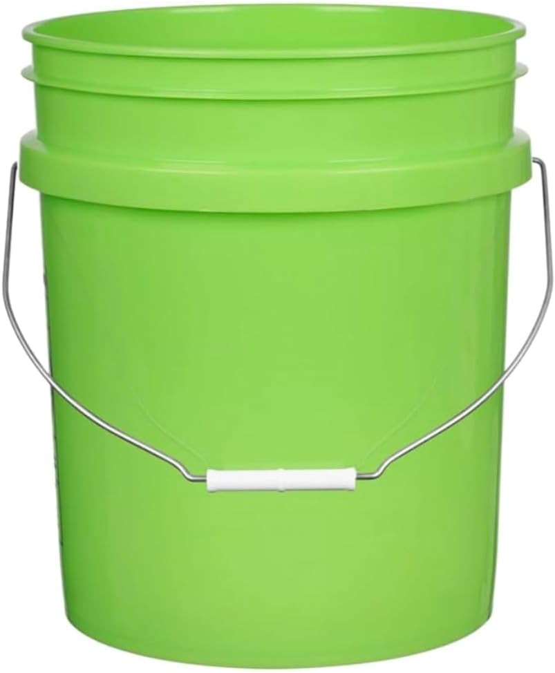 House Naturals 5 Gallon Premium HPDE Plastic Bucket - Made in USA Food Grade Storage Container, BPA Free All Purpose Pail (5, Lime)