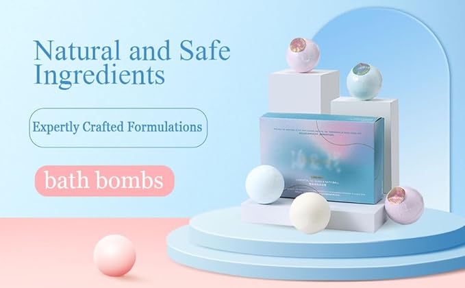 Bath Bombs Scented Rose,Watermelon& Peach Flavor,Perfectly Solved The Problem of batht Bombs Without Bubbles not Allergic not Staining,for Kids Girls Mom,21.2Oz 6Count
