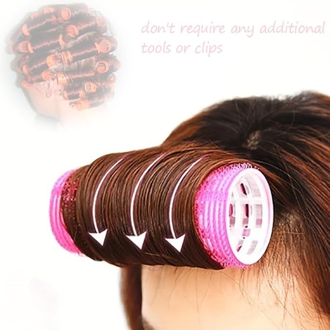 ZMD 18Pcs Self Grip Small Hair Curlers Rollers, Plastic Hair Curlers Heatless Salon Hairdressing Curlers DIY Curly Hair Accessories for Women Girls Short Medium Hair (0.8 x 2.4 Inch)