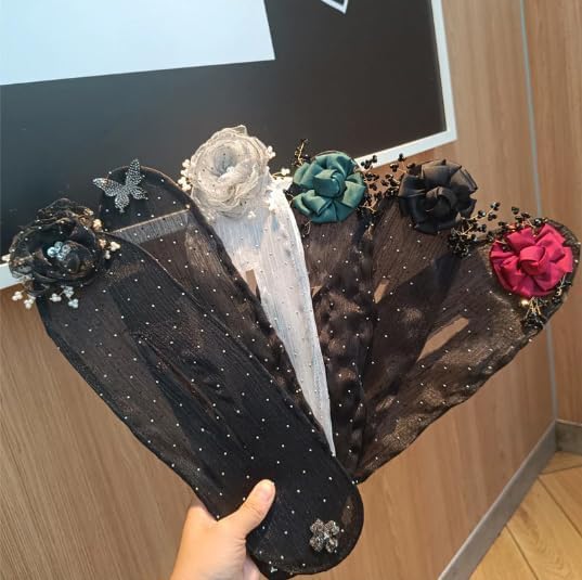 2PCS Hand Embroidered Flower Ball Hair Clip, Hair Bun Roller and Twister for Long Hair, Lazy Curler Hair Accessories for Women (6pcs)