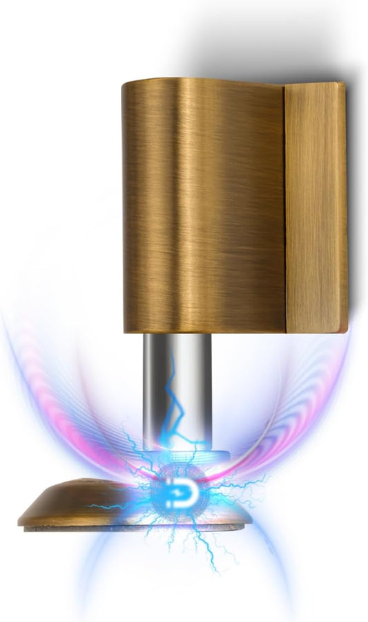 3 Pack Magnetic Door Stoppers Retractable Bottom of Door Holder No Drilling Mount Floor Door Stop with Screws and Adhesive Catch Door Keep Door Open Antique Brass AB-3