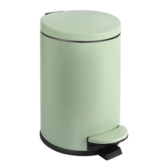 TIPGO Small Trash Can with Lid Soft Close, 4.5 Liters / 1.2 Gallon Bathroom Garbage Can, Mini Step Trash Bin, Stainless Steel Wastebasket for Bathroom, Bedroom, Office (Green)