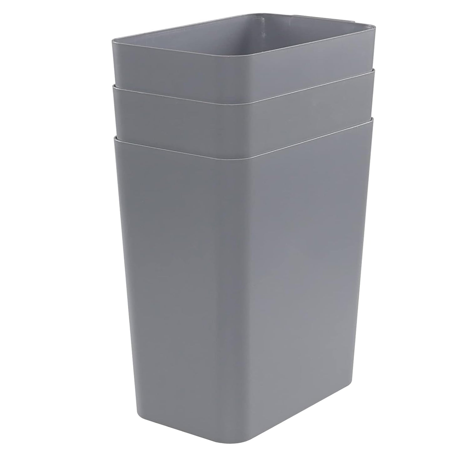 3-Pack 4.5 Gallon Trash Can, Gray Waste Bin for Under Desk, Kitchen, Home, Office