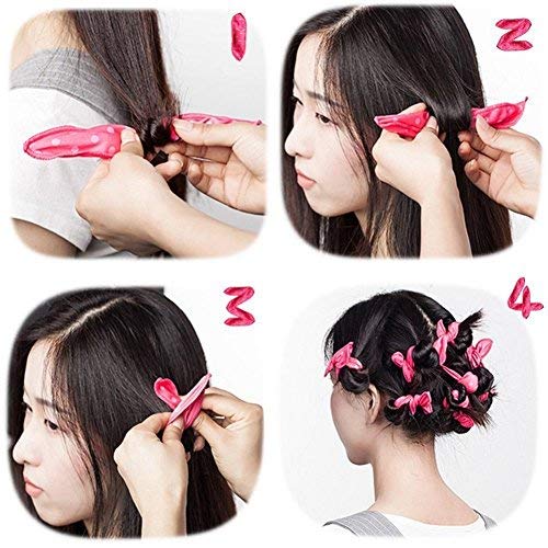 Foam Hair Curlers, Pillow Cloth Hair Rollers,No Heat Sleeping Soft Sponge Rollers for Long, Short, Thick & Thin Hair Spiral Curls Hair Styling Rollers (4colors)